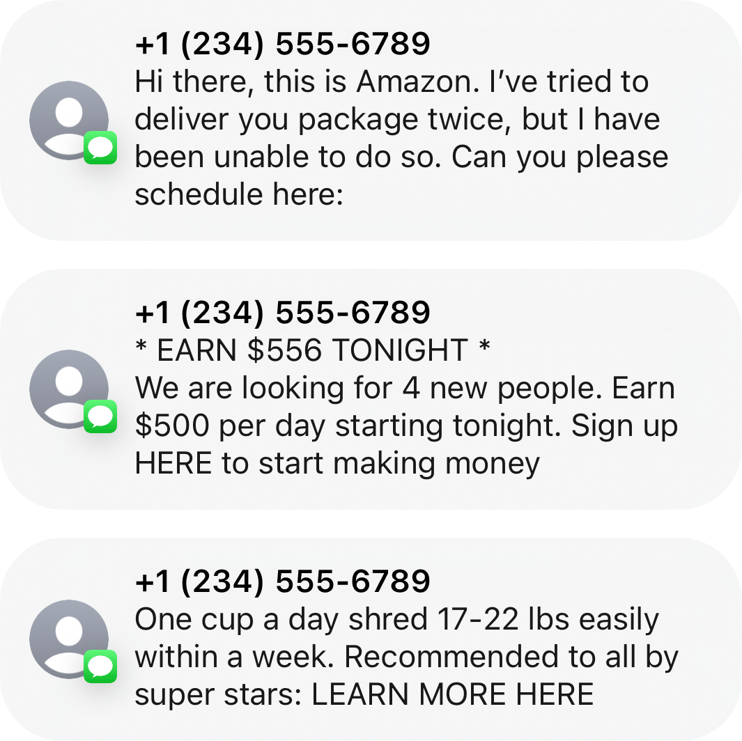 Image of Spam Text Messages