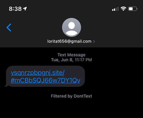 Spam Text from Email Address