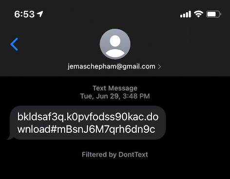 Spam Text from Gmail Address