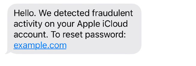 iCloud Spam Text