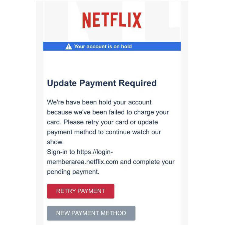 Netflix Phishing Email