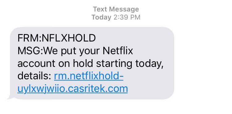Netflix Spam Text
