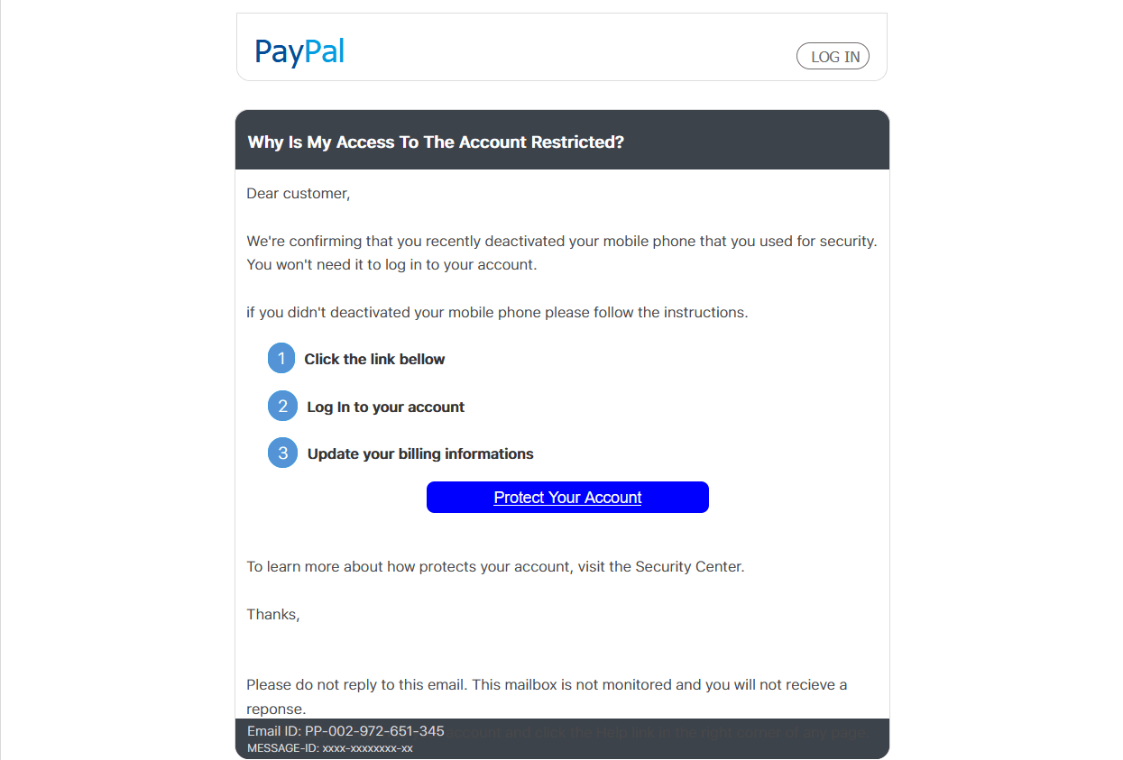 report paypal phishing