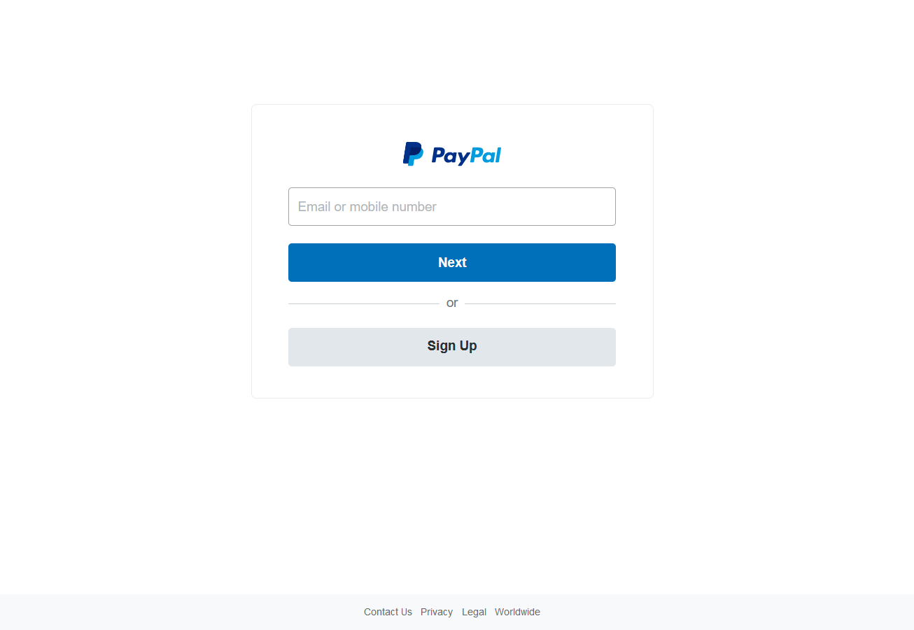 PayPal Phishing Webpage