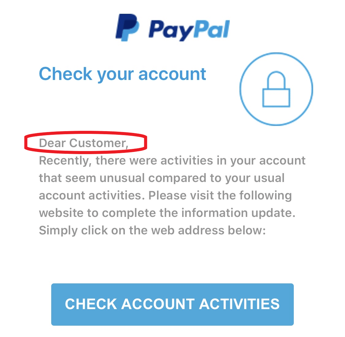 PayPal Email with Generic Greeting